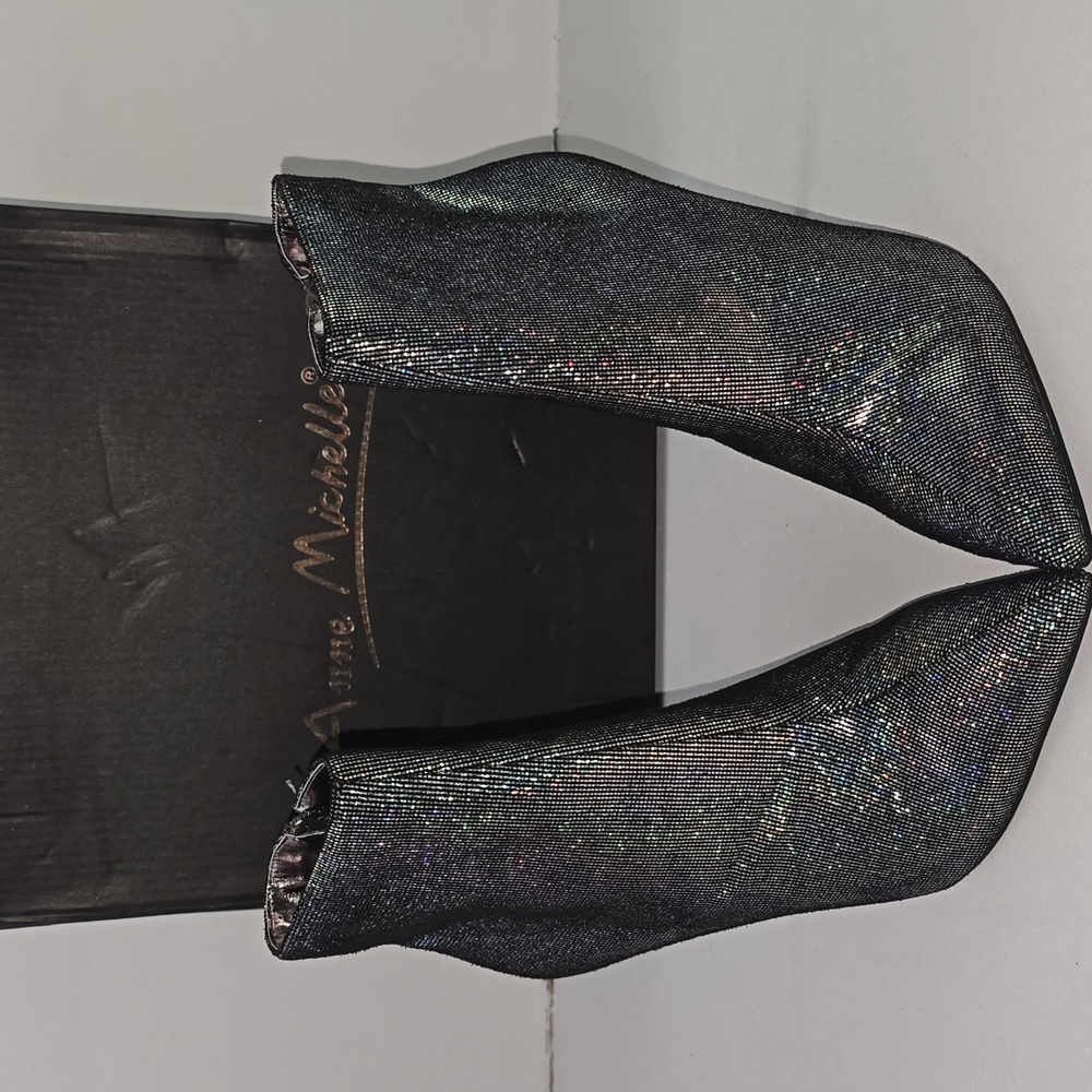 Anne Michelle Glittering Black Heeled Boots